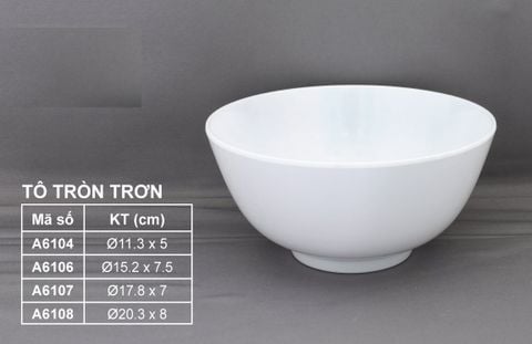 Tô Tròn Trơn VCP Màu Trắng Nhiều Kích Thước