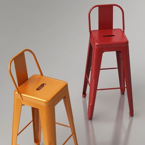 Ghế Bar Thép Sơn Tĩnh Điện Tolix H Stool With Backrest Home'Furni - 44 x 44 x 98cm