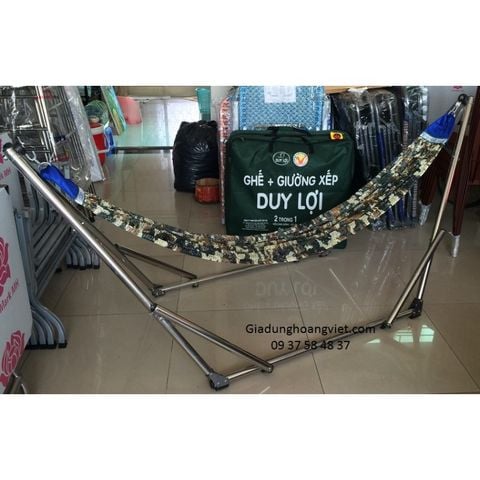 Bộ Võng Xếp Inox DP Lưới Túm - 120 x 15 x 15cm khi xếp gọn