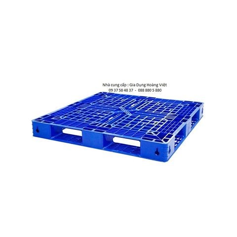 Pallet Nhựa Liền Khối Một Mặt Xanh Dương Code 481 Hiệp Thành - 1100 x 1100 x H 125 (+/- 10mm)