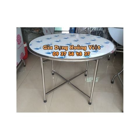 Bàn Inox 430 Mặt Tròn, Chân Chữ Thập Dầy 6,8 Zem - 1m2 (Đường Kính)
