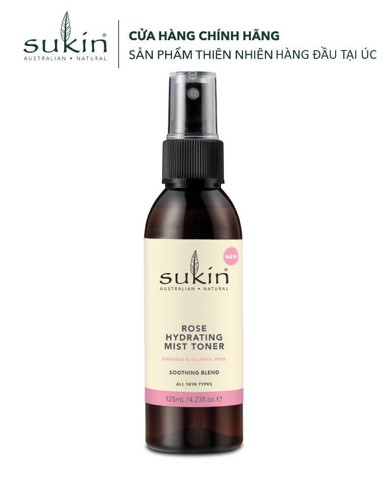 [HSD 2027] Sukin Nước Hoa Hồng Nguyên Chất Cấp Ẩm Kiêm Xịt Khoáng Rose Hydrating Mist toner 125ml