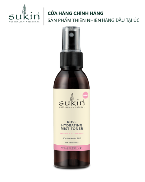 HSD 2027 Sukin Nước Hoa Hồng Nguyên Chất Cấp Ẩm Kiêm Xịt Khoáng Rose Hydrating Mist toner 125ml