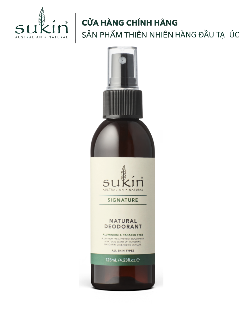 [HSD 2027] Sukin Xịt Khử Mùi Khô Thoáng Tự Nhiên Natural Deodorant 125ml