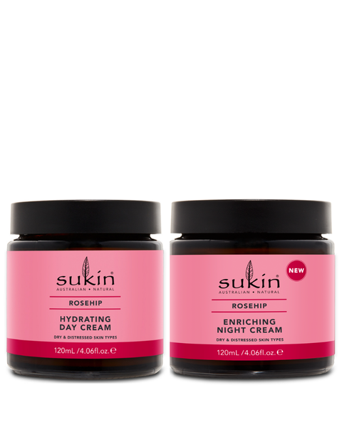 [HSD 2027] Combo Kem Dưỡng Ngày & Kem Dưỡng Đêm Tầm Xuân Sáng Mịn Da Sukin Rosehip 120ml