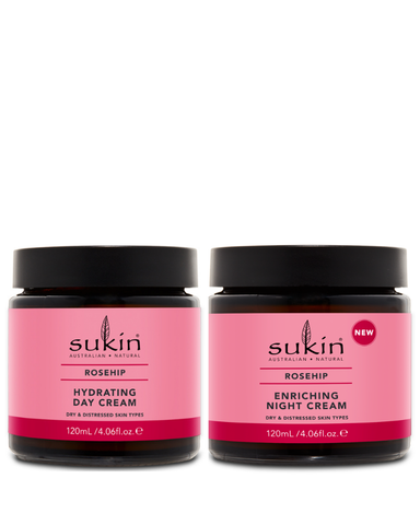 [HSD 2027] Combo Kem Dưỡng Ngày & Kem Dưỡng Đêm Tầm Xuân Sáng Mịn Da Sukin Rosehip 120ml