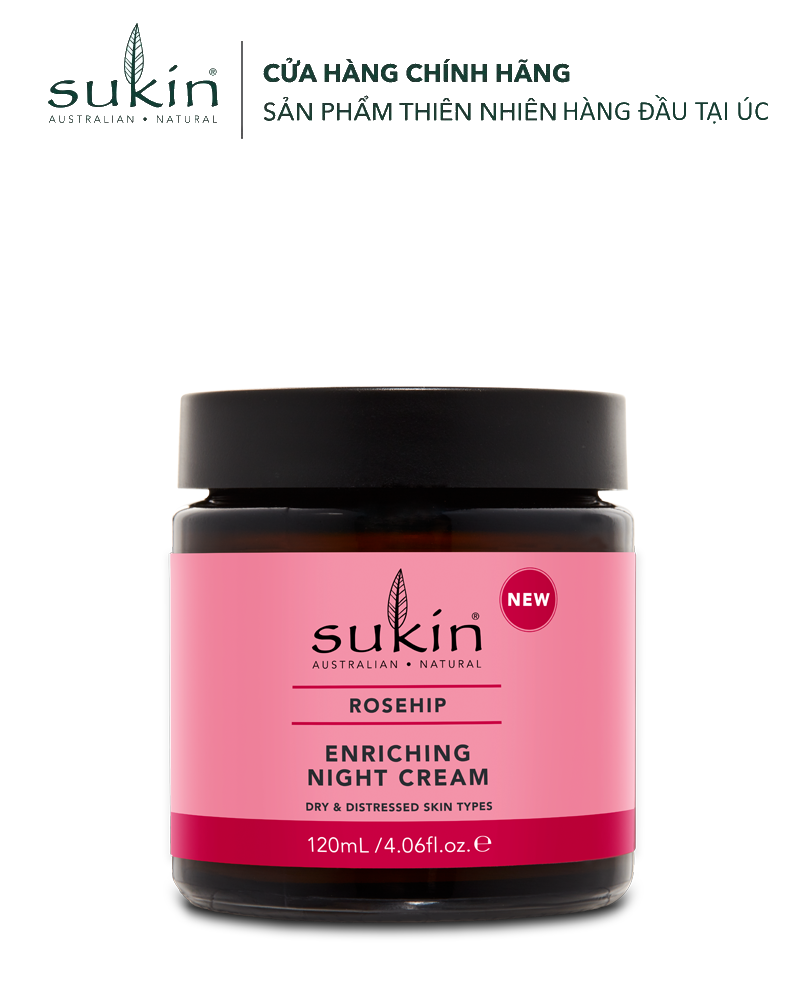 [HSD 2027] Sukin Kem Dưỡng Đêm Tầm Xuân Sáng Mịn Da Rosehip Enriching Night Cream 120ml