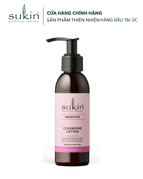 HSD 2027 Sukin Sữa Rửa Mặt Dành Cho Da Nhạy Cảm Sensitive Cleansing Lotion 125ml