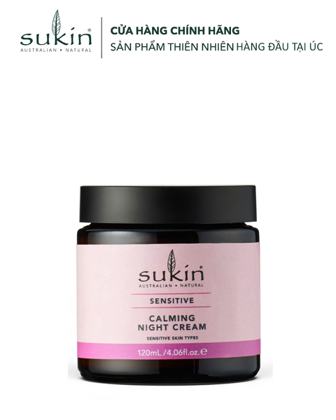 HSD 2027 Sukin Kem Dưỡng Đêm Chống Lão Hóa Dịu Nhẹ Sáng Mịn Da Sensitive Calming Night Cream 120ml