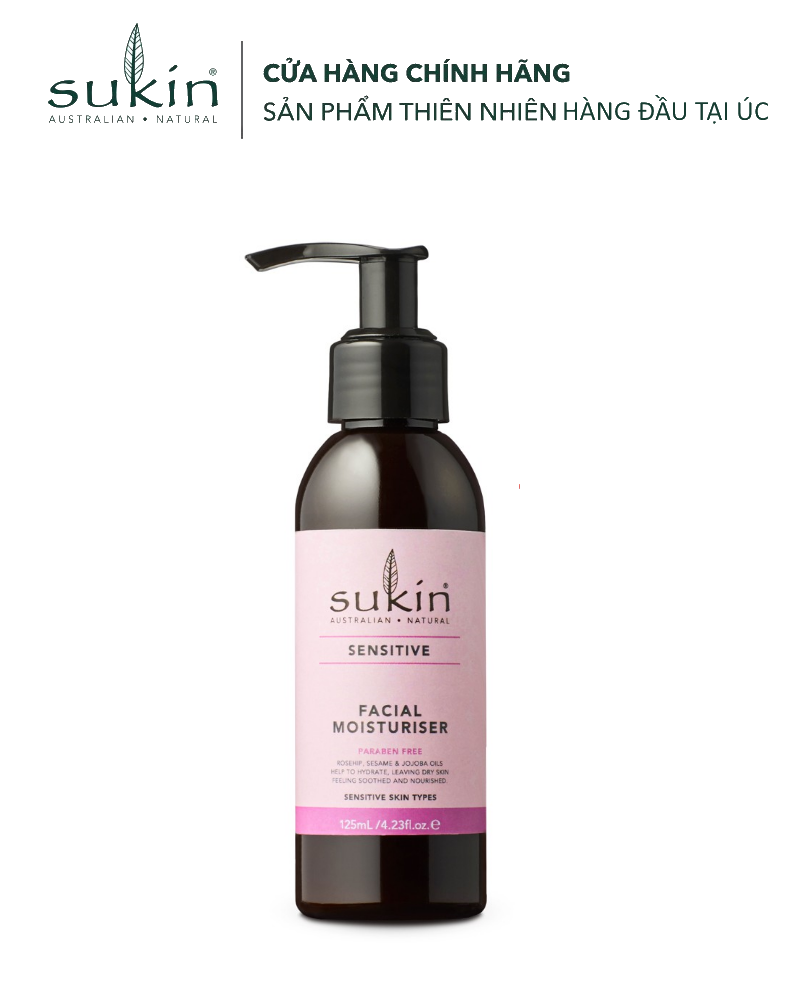 [HSD 2027] Sukin Kem Dưỡng Ẩm Da Nhạy Cảm Sensitive Facial Moisturiser 125ml
