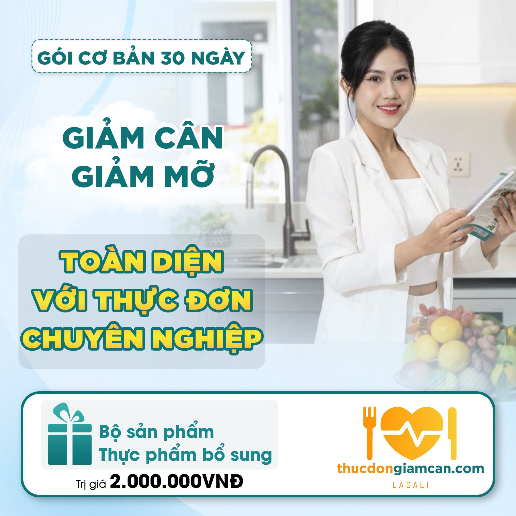  Thực đơn giảm cân cho nữ  (Gói cơ bản 30 ngày) 