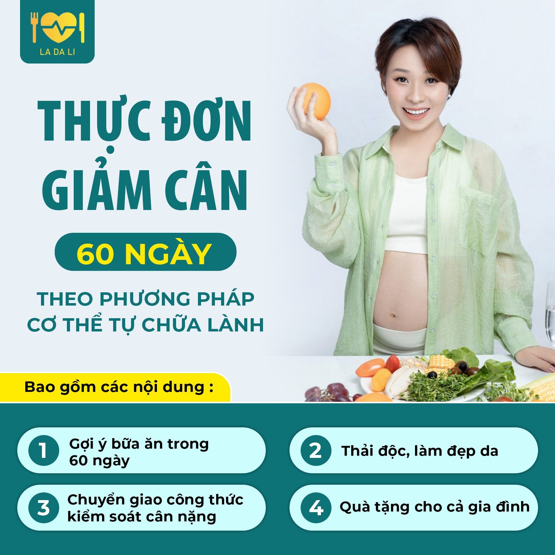  Gói thực đơn giảm cân (Gói 60 ngày vàng) 