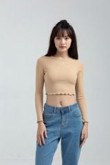 Áo thun Nữ Kiểu Tay Dài Croptop Cuốn Biên Lai WTS 2170