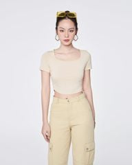 Áo Thun Nữ Croptop Banana Kiểu Nhún Sườn WTS 2267