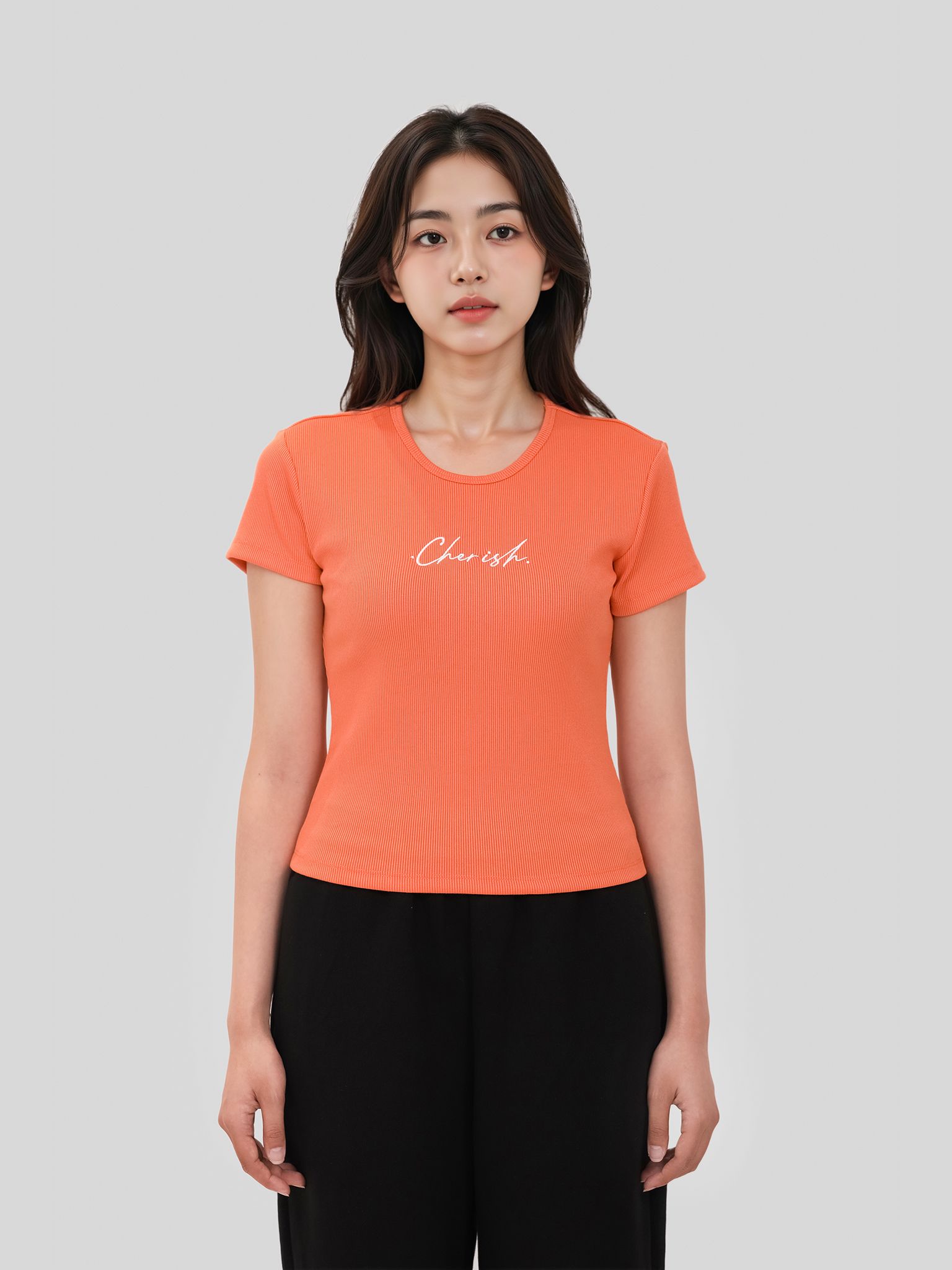  Áo Thun Nữ Vải Thun Gân Cherish Slim Fit WTS 2372 