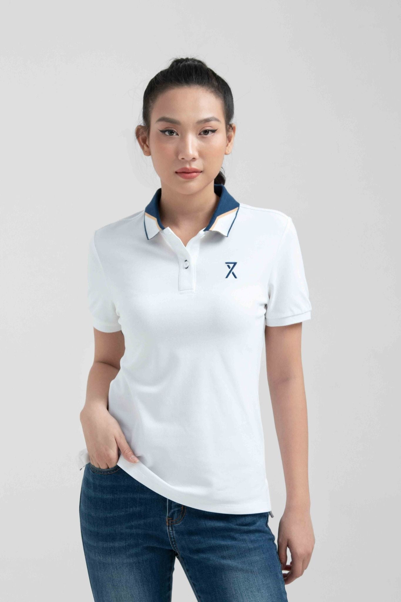  Áo Polo Nữ Pique Slim Fit Phối Bo Cổ WPO 2024 