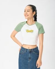 Áo Kiểu Nữ Croptop Raglan Phối Màu WTS 2330