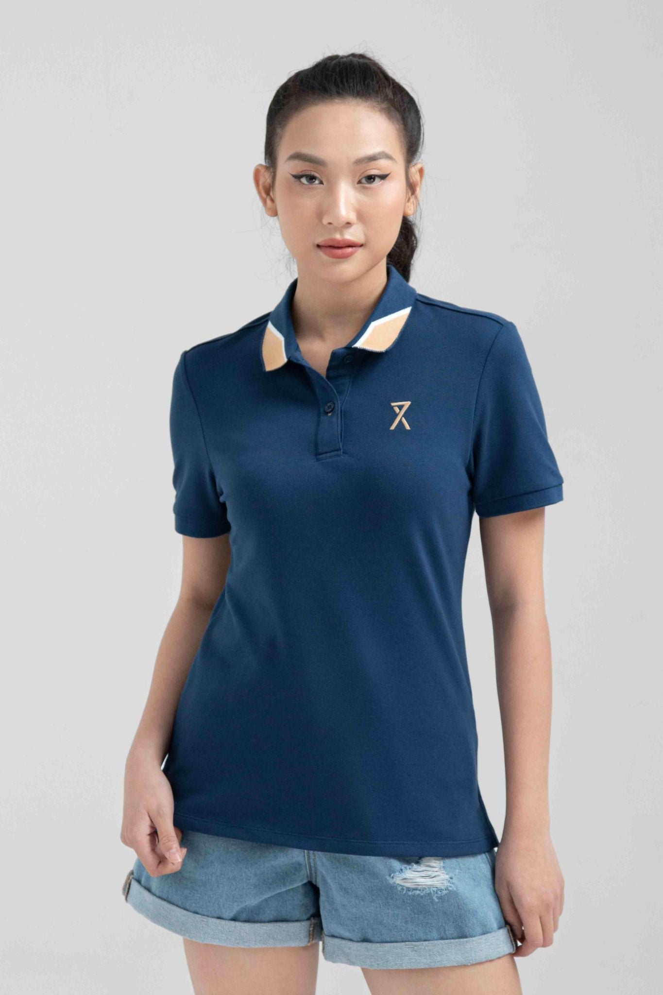  Áo Polo Nữ Pique Slim Fit Phối Bo Cổ WPO 2024 