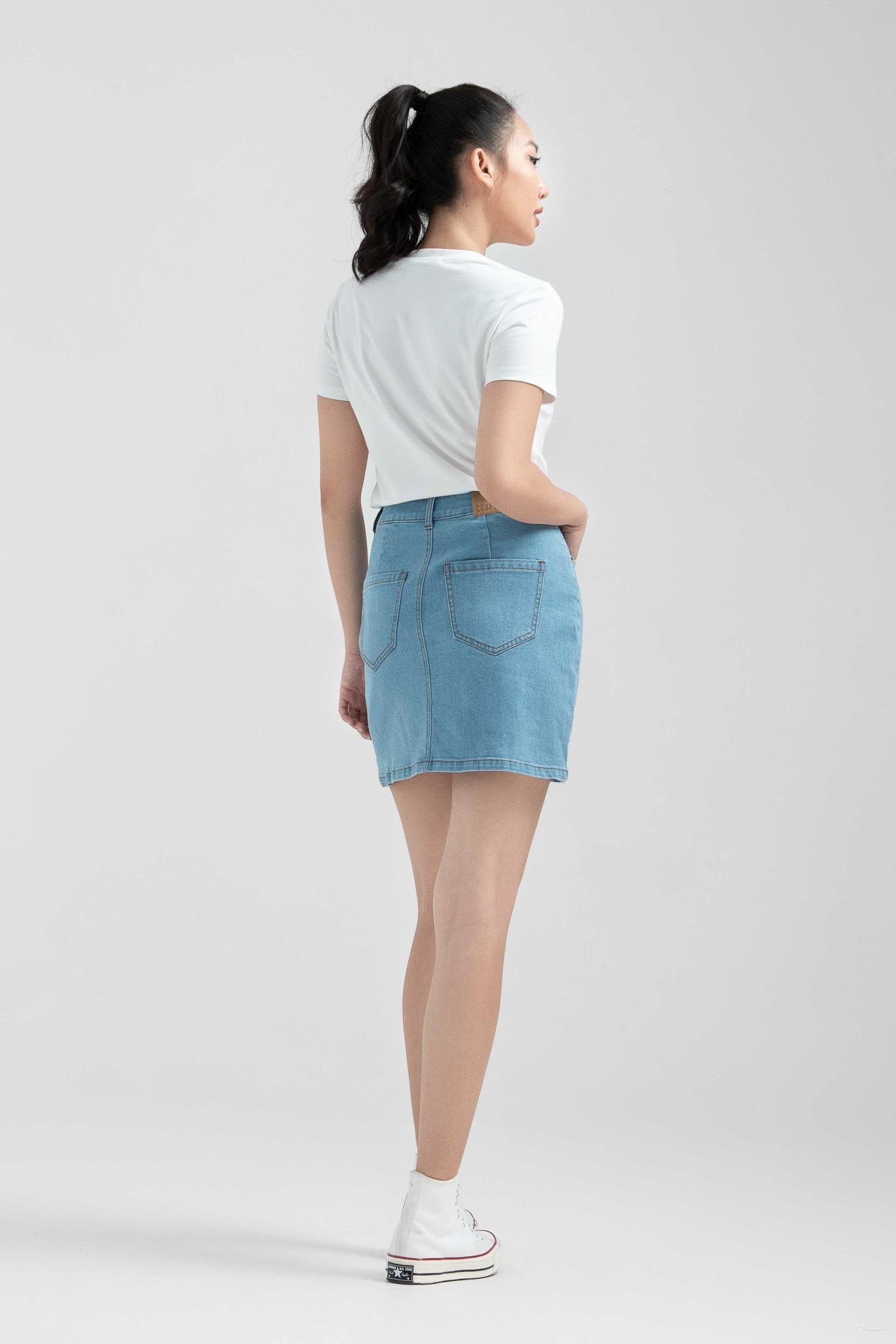 Váy Nữ Jeans Mini Xẻ Lai WSK 2015 - 