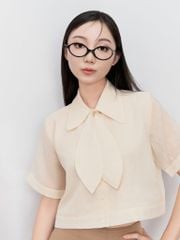 Áo sơ mi form lửng nơ cổ Nova