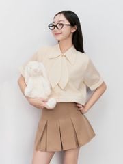 Áo sơ mi form lửng nơ cổ Nova