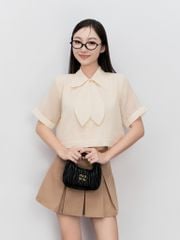 Áo sơ mi form lửng nơ cổ Nova