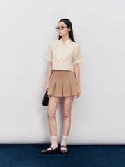 Áo sơ mi form lửng nơ cổ Nova