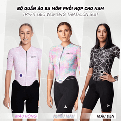 Bộ Quần Áo Ba Môn Phối Hợp Cho Nữ - Tri-Fit Geo Women's Triathlon Suit (3 màu)