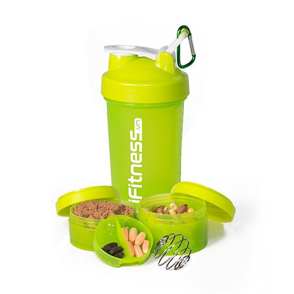 iFitness Pro Shaker 4-in-1 xanh la