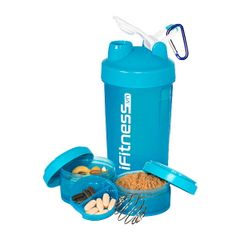 GIFT Bình lắc iFitness Pro Shaker 4-in-1 Cao Cấp - Xanh Da Trời