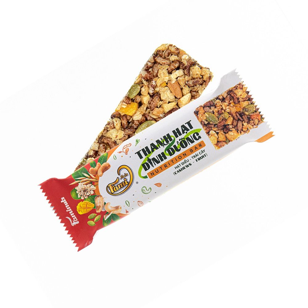 Thanh Hạt Dinh Dưỡng Faminuts Hạt Điều - Trái Cây 100g - Hộp 4 thanh