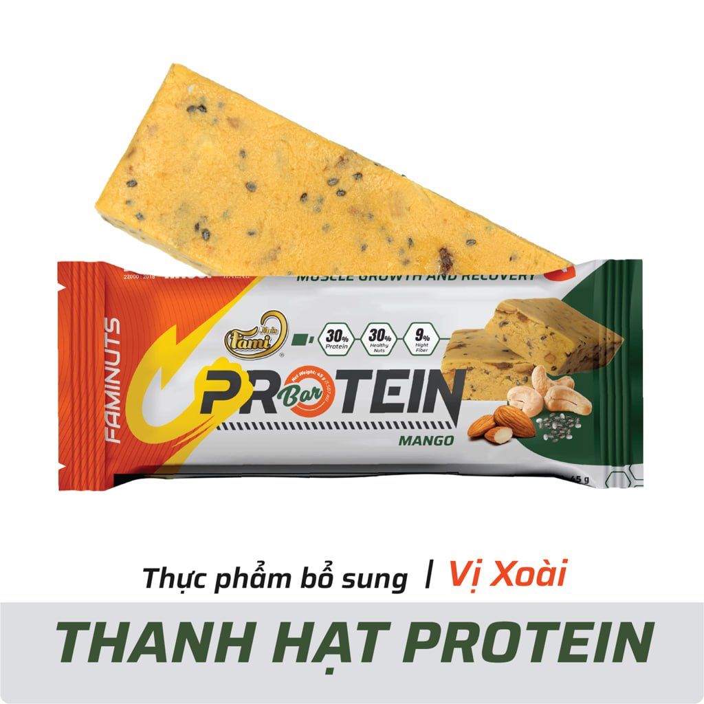 Thanh Hạt Protein Faminuts 45g - Bổ sung đạm và năng lượng cho người tập gym