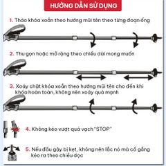 Gậy leo núi, đi bộ, trekking GoodFit GF03E chất liệu hợp kim nhôm có thể rút gọn
