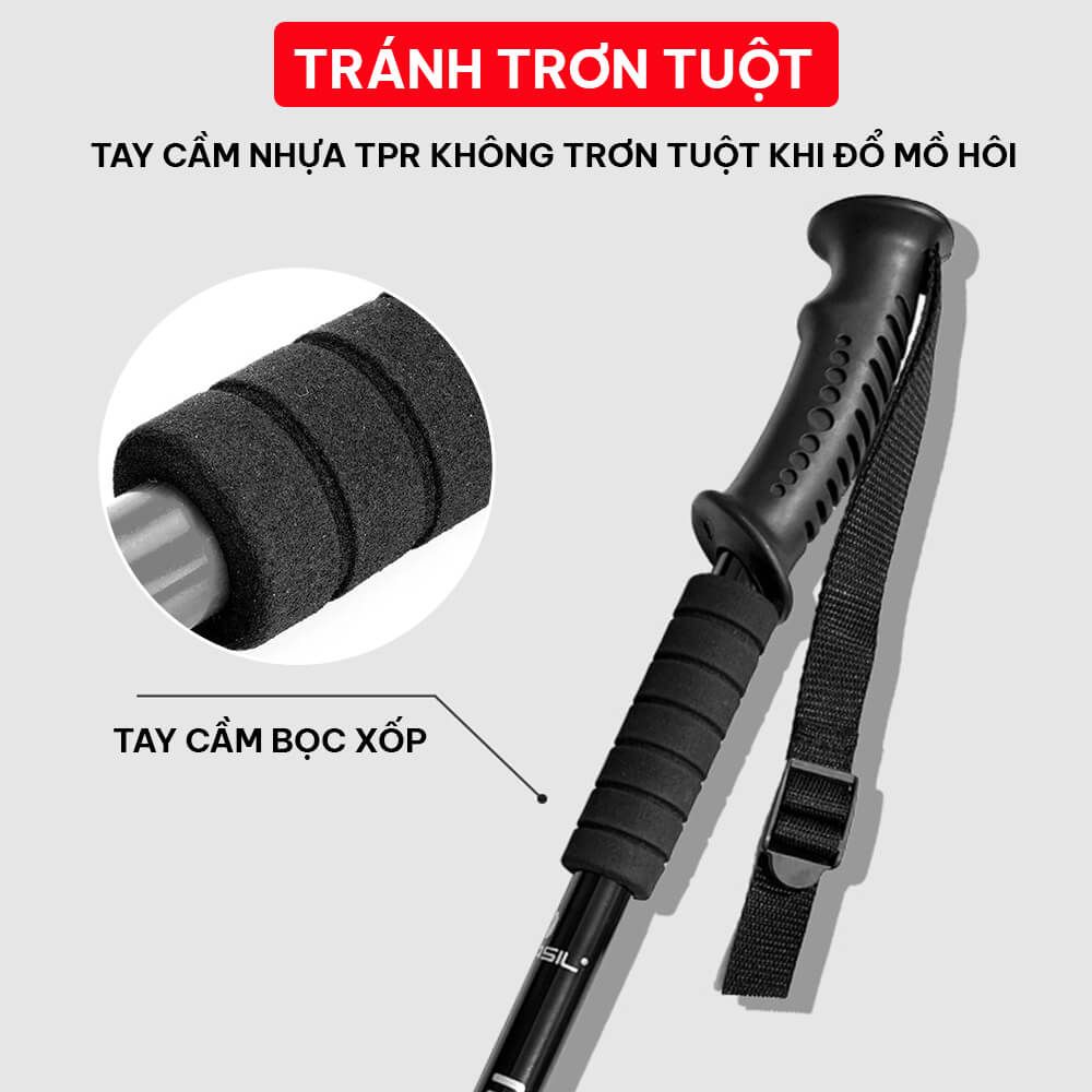 Gậy leo núi, đi bộ, trekking GoodFit GF03E chất liệu hợp kim nhôm có thể rút gọn