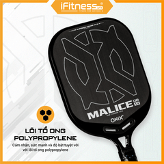 Vợt Pickleball Chuyên Nghiệp Onix MALICE DB, Raw Carbon 14mm & 16mm