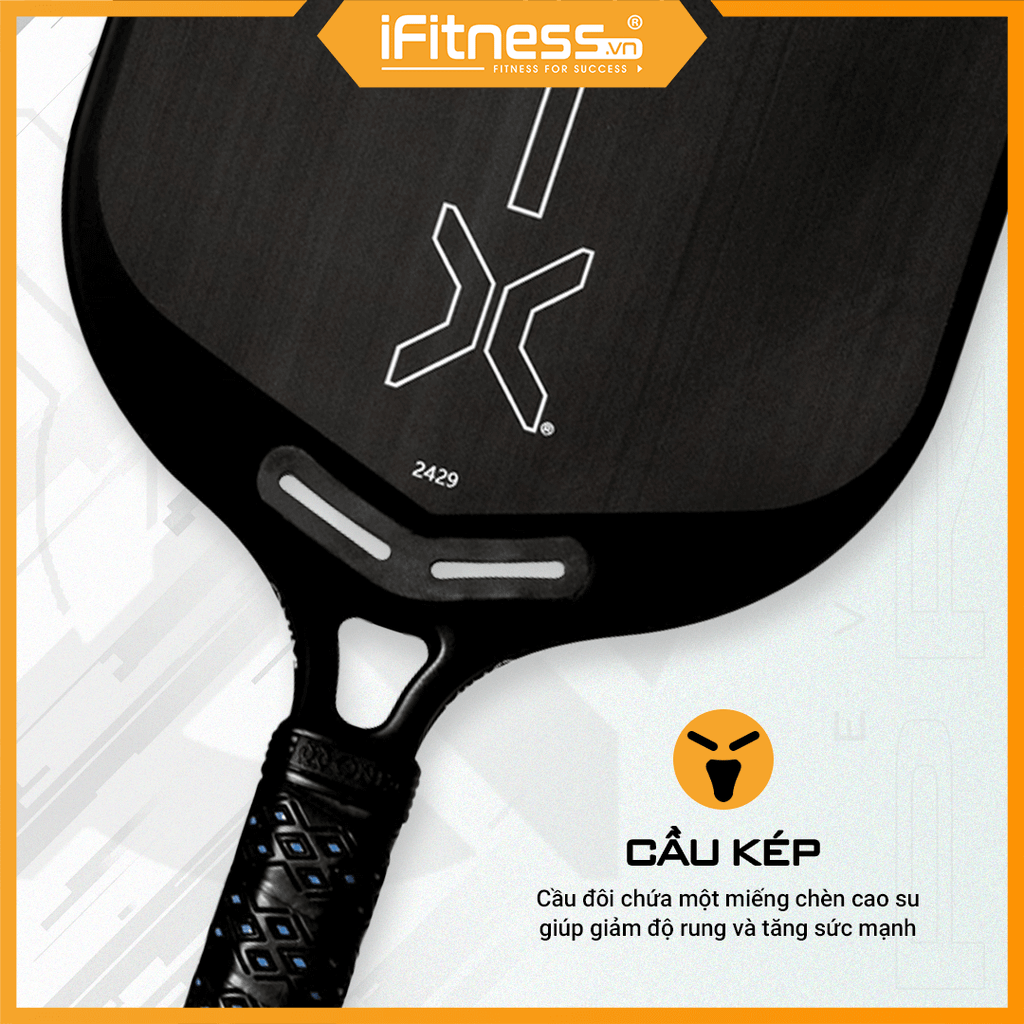 Vợt Pickleball Chuyên Nghiệp Onix MALICE DB, Raw Carbon 14mm & 16mm