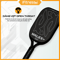 Vợt Pickleball MALICE OPEN THROAT Raw Carbon 14mm & 16mm