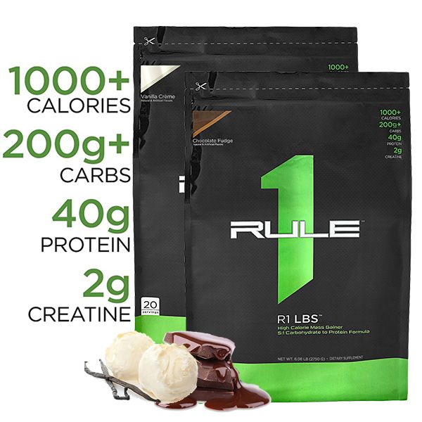 Sữa tăng cân tăng cơ nhanh Rule 1 R1 LBS Mass Gainer 12lbs/5.44kg/20serv