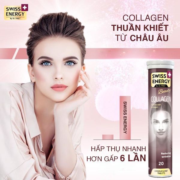 Viên Sủi Làm Đẹp Da Ngăn Ngừa Lão Hóa Swiss Energy Collagen Tuýp 20 viên