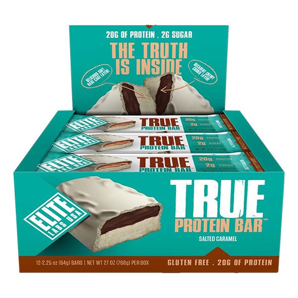 Hộp 12 Bánh Protein Elite Labs True Protein Bar 64g - 3 mùi