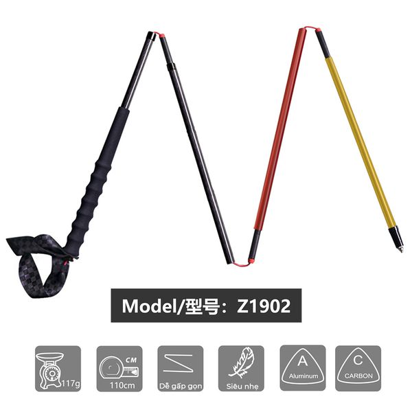 Gậy leo núi siệu nhẹ Ultra Light Trekking Poles z1902 Carbon mix Aluminum