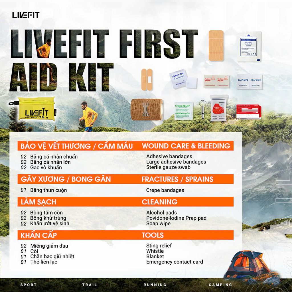 Túi Sơ Cứu Đa Năng LiveFit First Aid Kit 17in1