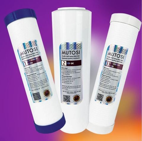Bộ 3 lõi lọc nước thô 10inch Mutosi