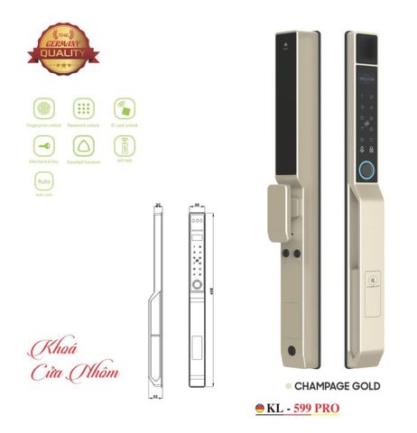 KHÓA CỬA KASSLER KL-599PRO CHAMPAGE GOLD