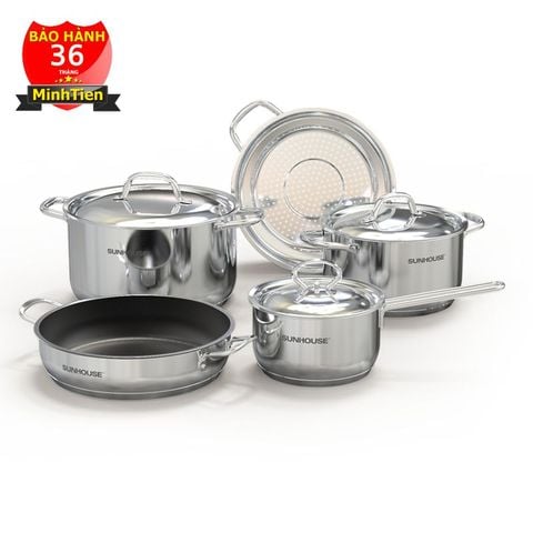 Bộ nồi chảo inox 5 đáy SUNHOUSE SHG995