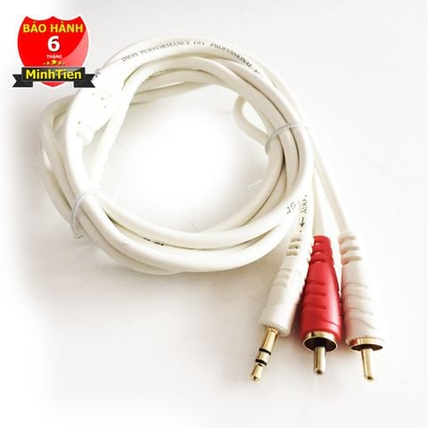 Dây loa - cáp nối tín hiệu 3 đầu JSJ 3m 3.5mm ra 2 CRA