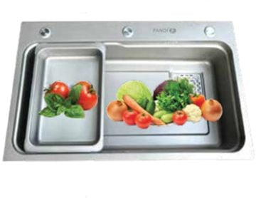 CHẬU RỬA 1 HỐ FANDI FD-HM7846 NANO XÁM
