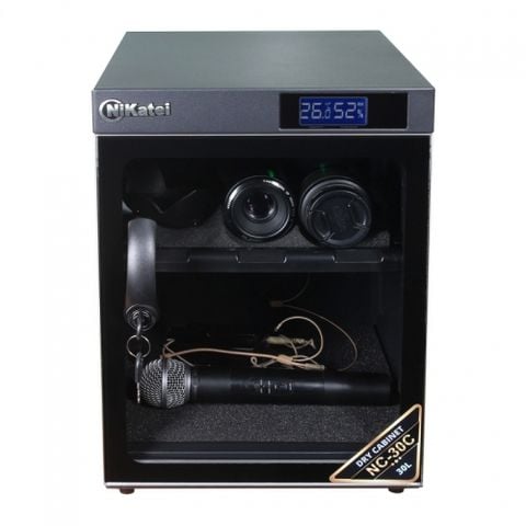 Tủ chống ẩm Nikatei NC-30C viền nhôm mạ bạc