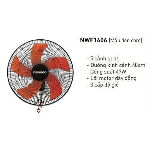 Quạt treo tường Nanoco NWF1606