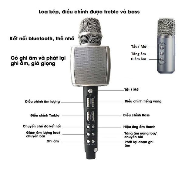 Micro Bluetooth Ys98 hát karaoke song ca MinhTien.vip